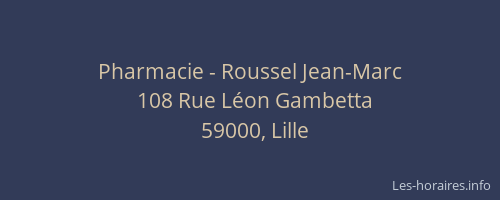 Pharmacie - Roussel Jean-Marc