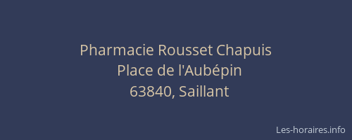 Pharmacie Rousset Chapuis