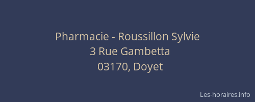 Pharmacie - Roussillon Sylvie