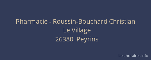 Pharmacie - Roussin-Bouchard Christian