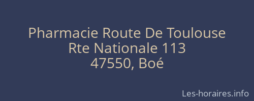 Pharmacie Route De Toulouse