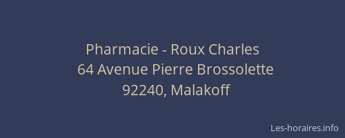 Pharmacie - Roux Charles