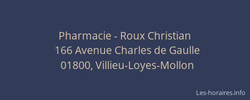 Pharmacie - Roux Christian