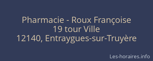 Pharmacie - Roux Françoise