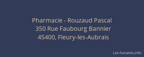 Pharmacie - Rouzaud Pascal