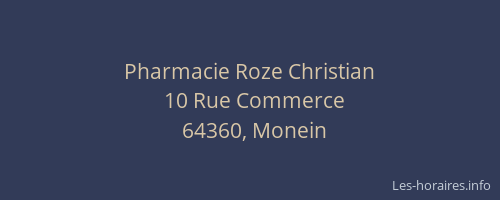 Pharmacie Roze Christian