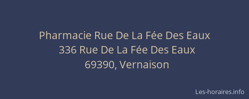Pharmacie Rue De La Fée Des Eaux