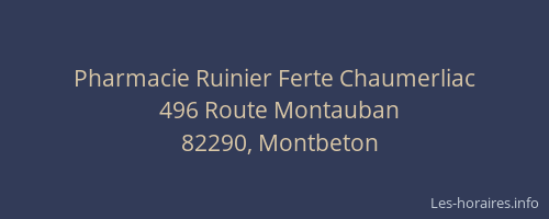Pharmacie Ruinier Ferte Chaumerliac