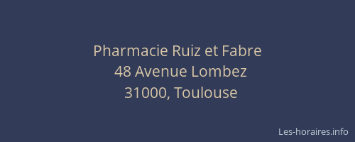 Pharmacie Ruiz et Fabre