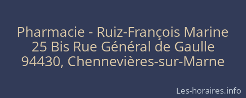 Pharmacie - Ruiz-François Marine