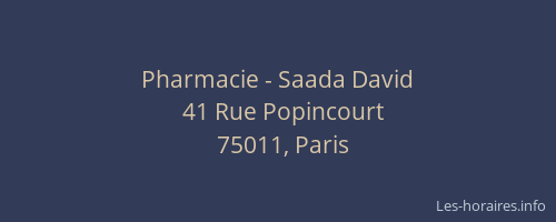Pharmacie - Saada David
