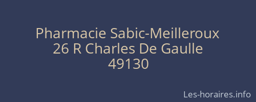 Pharmacie Sabic-Meilleroux