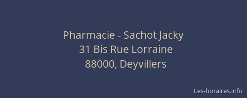 Pharmacie - Sachot Jacky