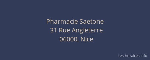 Pharmacie Saetone