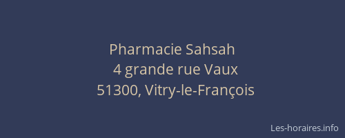 Pharmacie Sahsah