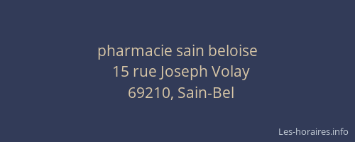 pharmacie sain beloise