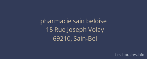 pharmacie sain beloise