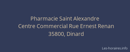 Pharmacie Saint Alexandre