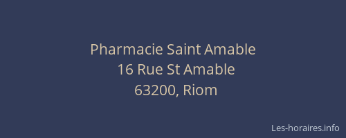 Pharmacie Saint Amable