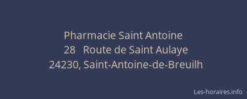 Pharmacie Saint Antoine