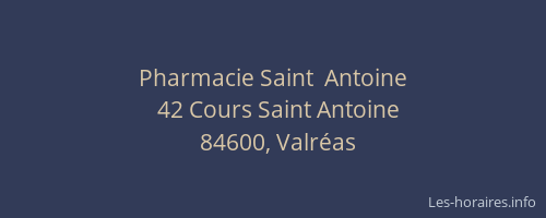 Pharmacie Saint  Antoine