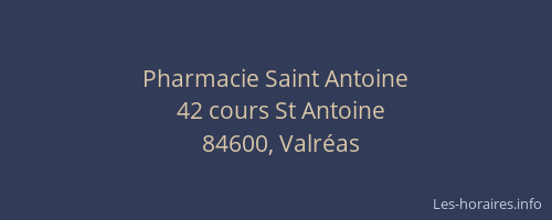 Pharmacie Saint Antoine