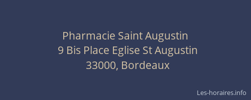 Pharmacie Saint Augustin