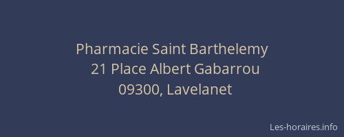 Pharmacie Saint Barthelemy