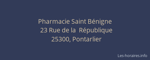 Pharmacie Saint Bénigne