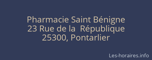 Pharmacie Saint Bénigne