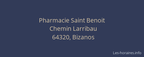 Pharmacie Saint Benoit