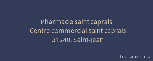 Pharmacie saint caprais