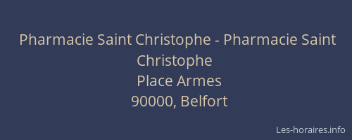Pharmacie Saint Christophe - Pharmacie Saint Christophe