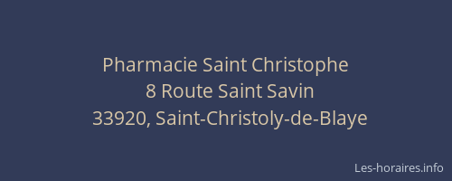 Pharmacie Saint Christophe