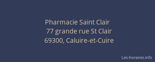 Pharmacie Saint Clair