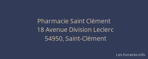 Pharmacie Saint Cl&eacute;ment