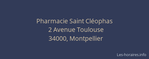 Pharmacie Saint Cléophas