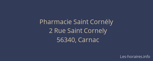 Pharmacie Saint Cornély