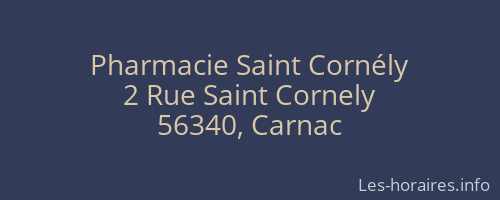 Pharmacie Saint Cornély