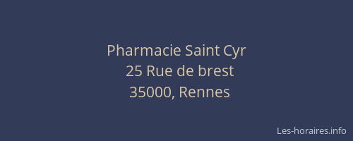 Pharmacie Saint Cyr