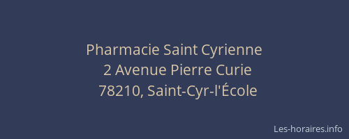 Pharmacie Saint Cyrienne