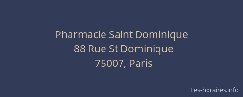Pharmacie Saint Dominique