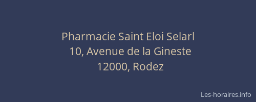 Pharmacie Saint Eloi Selarl