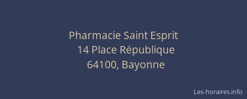 Pharmacie Saint Esprit