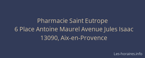 Pharmacie Saint Eutrope
