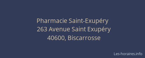Pharmacie Saint-Exup&eacute;ry
