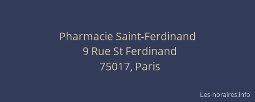 Pharmacie Saint-Ferdinand
