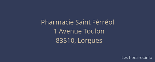 Pharmacie Saint Férréol