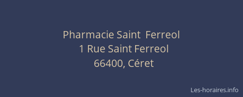 Pharmacie Saint  Ferreol