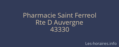 Pharmacie Saint Ferreol